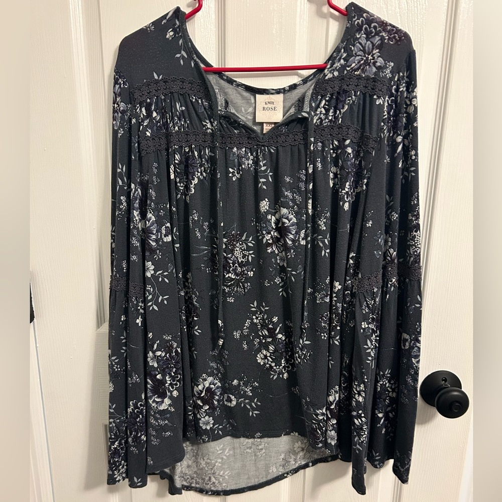 Knox Rose Dark Gray Women’s Blouse